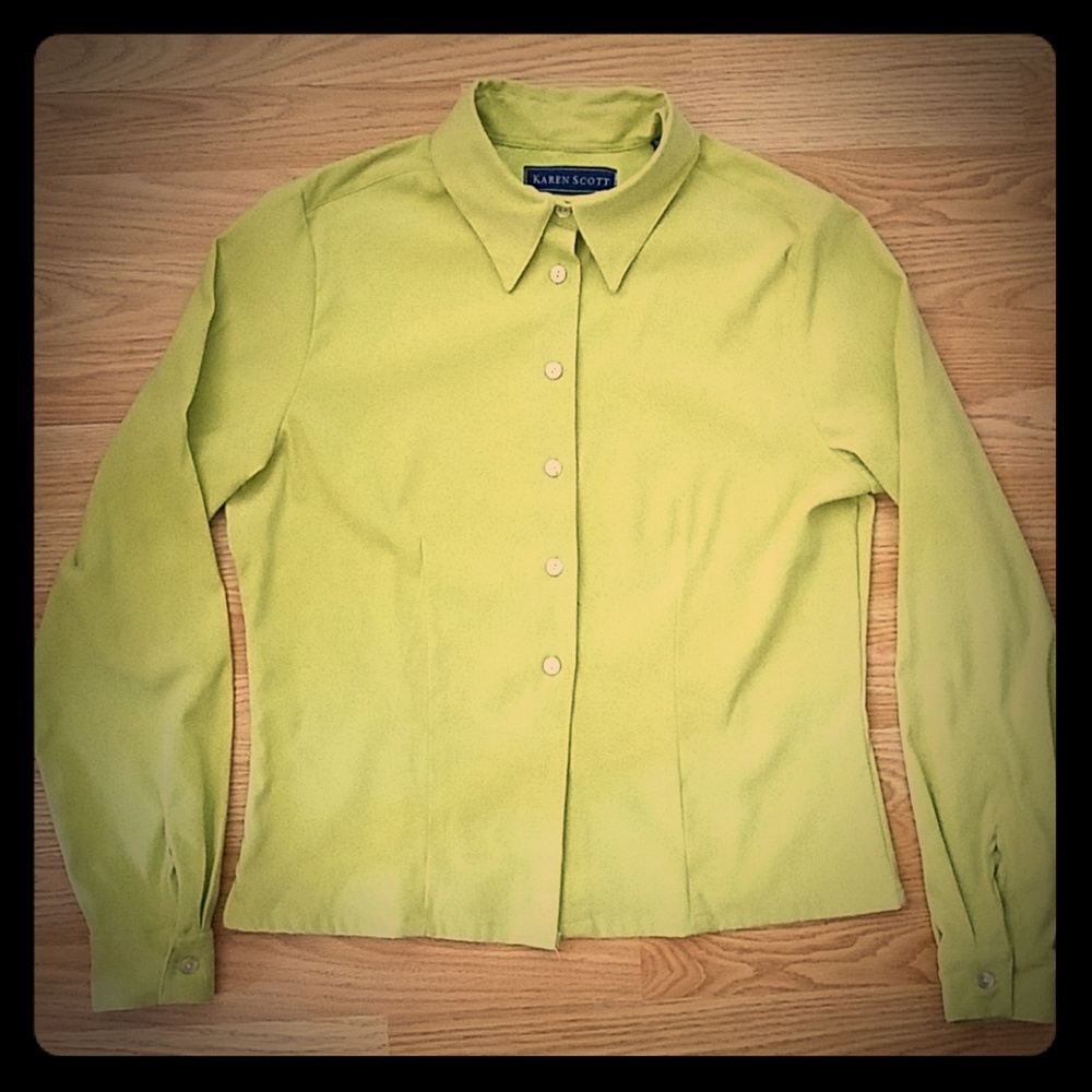 Karen Scott Emerald Button Up Dress Shirt